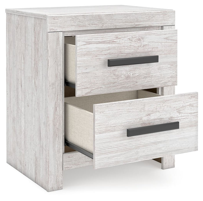 Cayboni - Two Drawer Night Stand - Whitewash