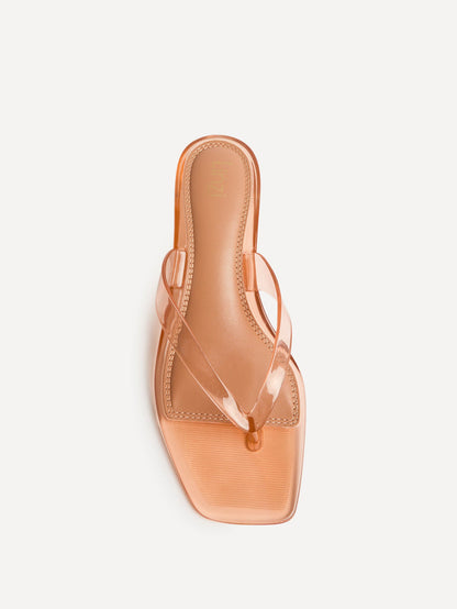 Cher Nude Jelly Heeled Sandals