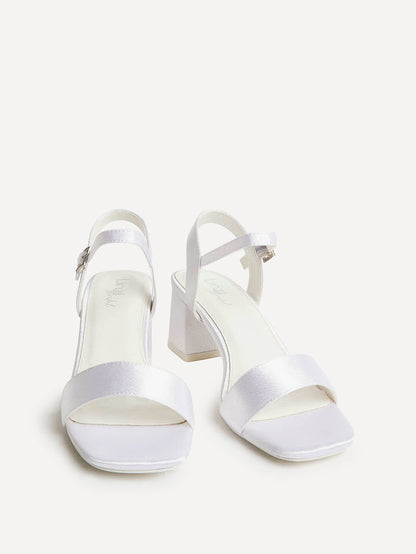 Cherish Bridal Ivory Satin Heeled Sandals