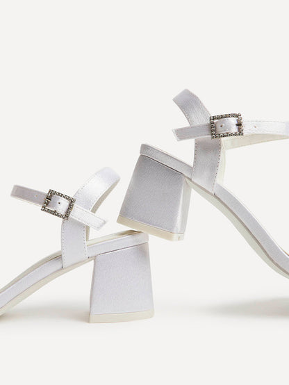 Cherish Bridal Ivory Satin Heeled Sandals