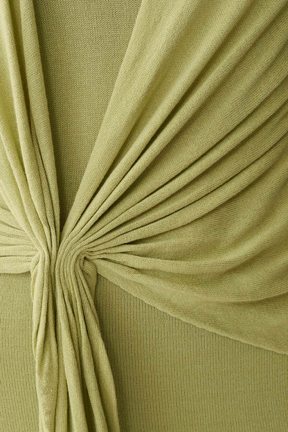 Cindylou Halter Knit Maxi Dress - Light Olive