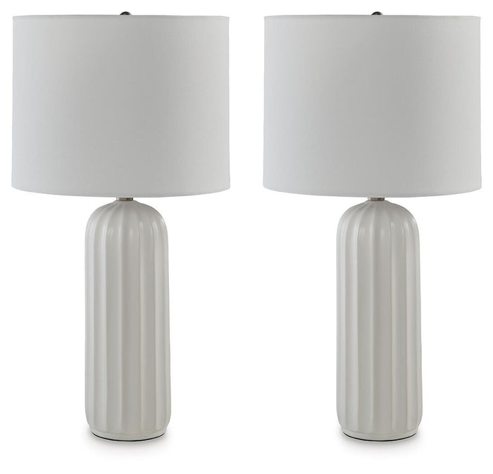 Clarkland - Ceramic Table Lamp (Set of 2) - White