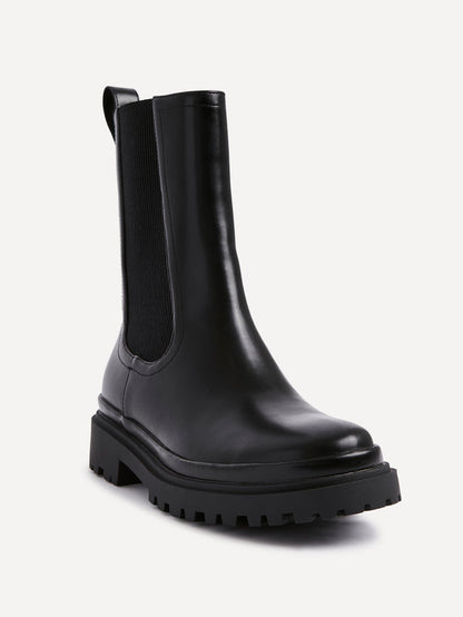 Command Black Chunky Chelsea Boots