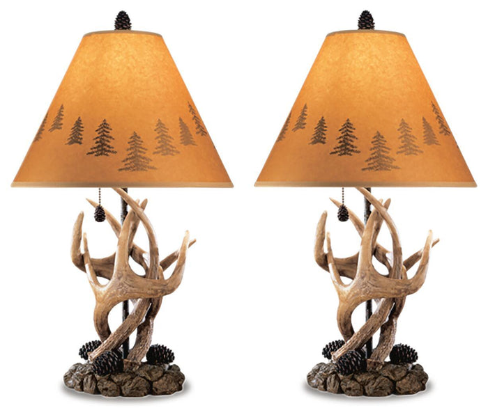 Derek - Poly Table Lamp (Set of 2) - Brown