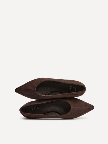 Direct Brown Pointed Toe Ballet Flats