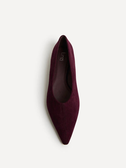 Direct Burgundy Pointed Toe Ballet Flats