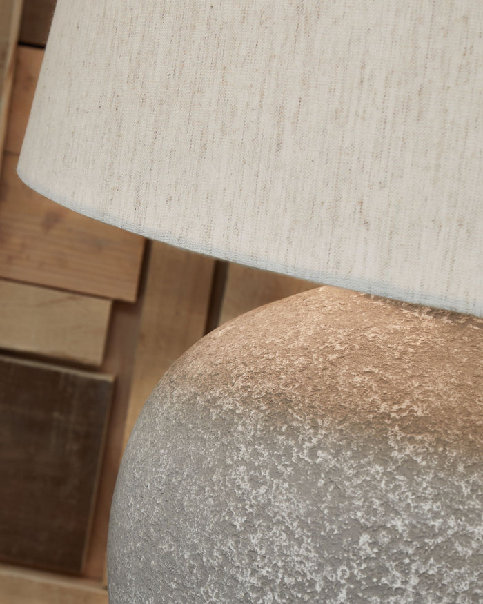 Dreward - Paper Table Lamp - Distressed Gray