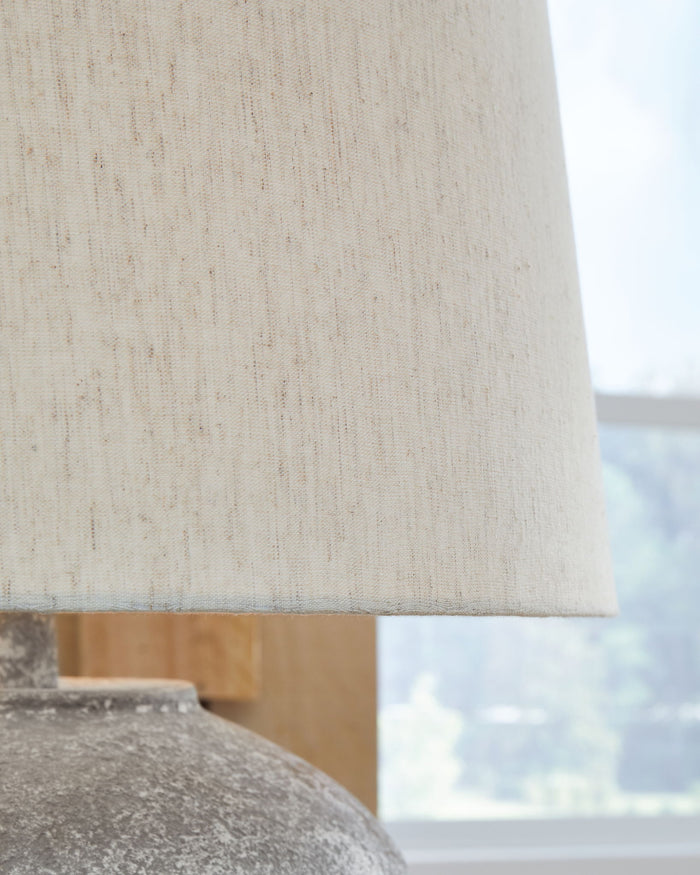 Dreward - Paper Table Lamp - Distressed Gray