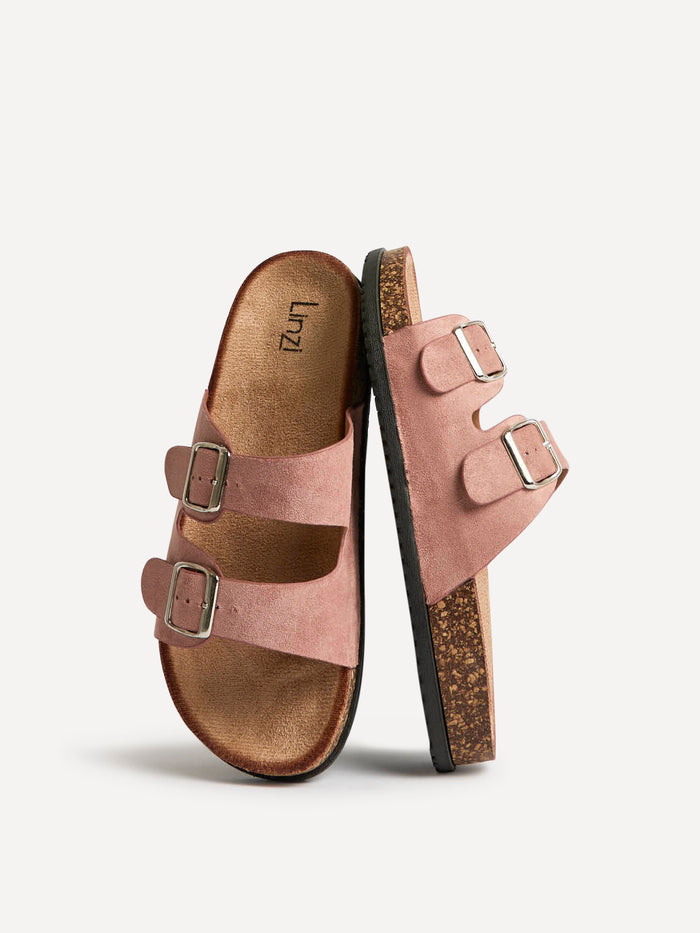 Echo Dusky Pink Double Buckle Sandals