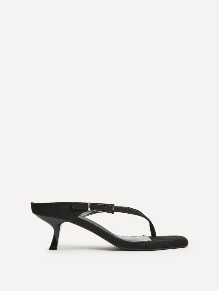 Elanie Black Mule Heels