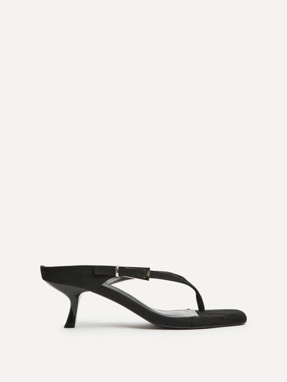 Elanie Black Mule Heels