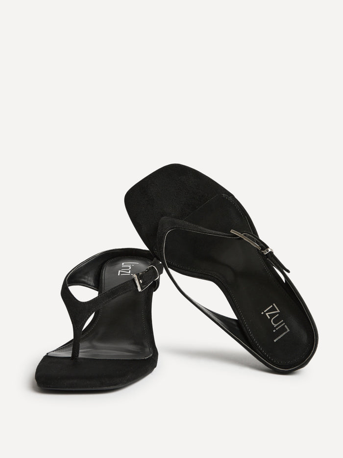 Elanie Black Mule Heels