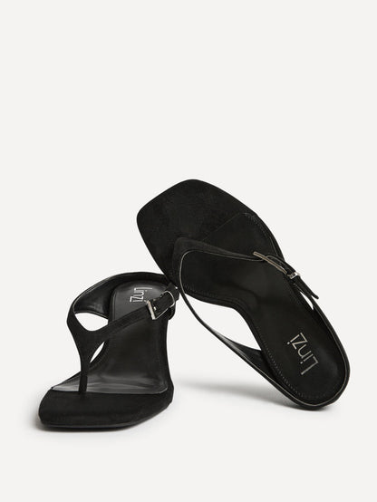 Elanie Black Mule Heels