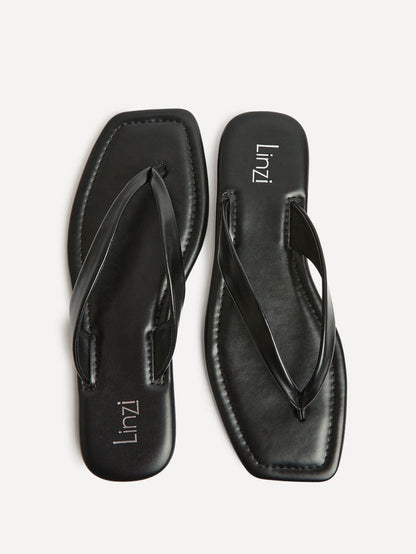 Element Black Toe Post Flat Sandals