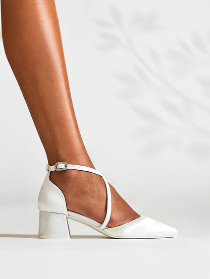 Faith Bridal Satin Low Court Heels