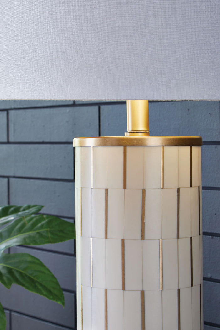 Faridworth - Poly Table Lamp - White / Gold Finish