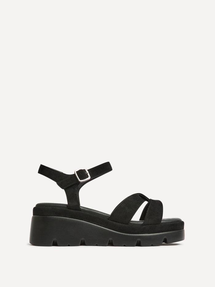 Fate Black Flatform Sandals