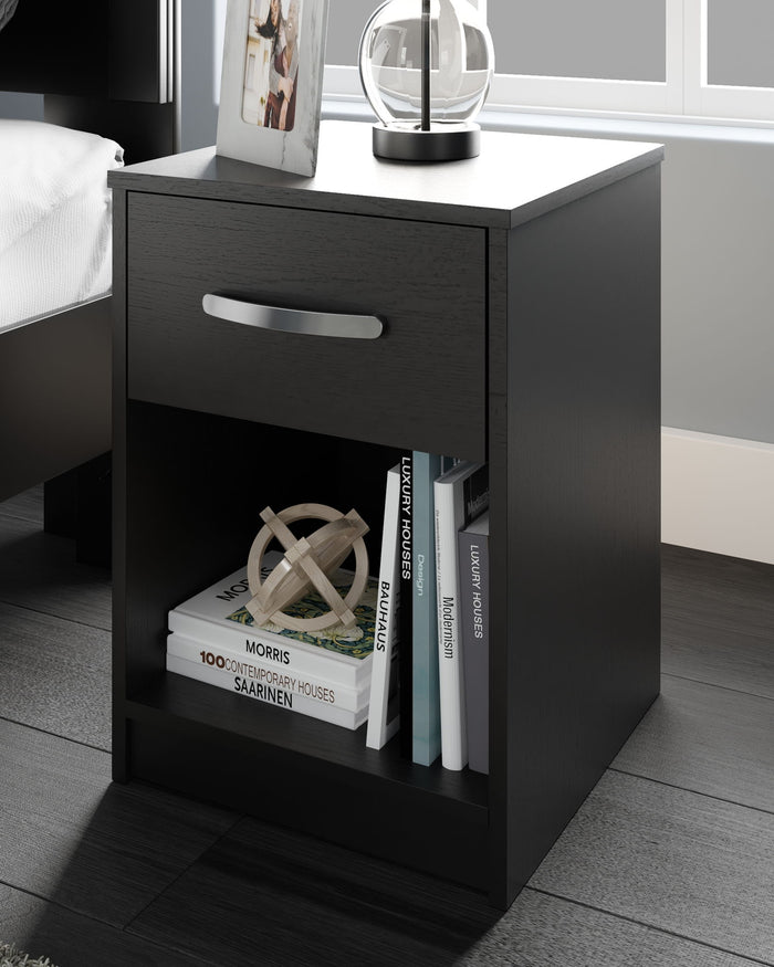 Finch - One Drawer Night Stand - Black