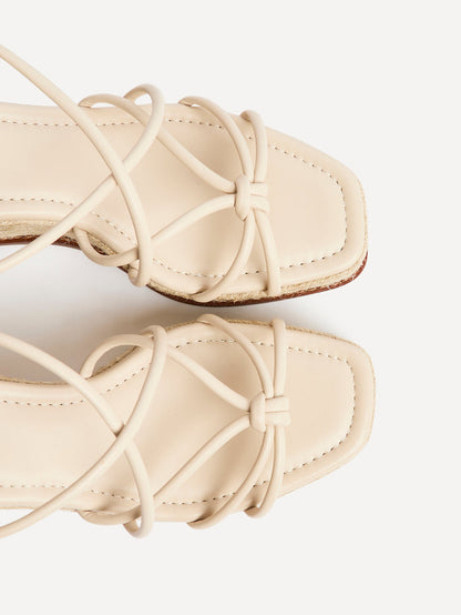 Gazed Nude Wedge Sandals