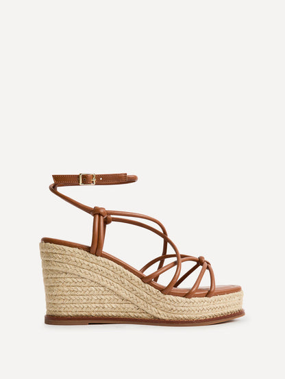 Gazed Tan Wedge Sandals