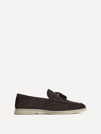 Giorgio Mens Brown Suede Leather Tassel Loafers