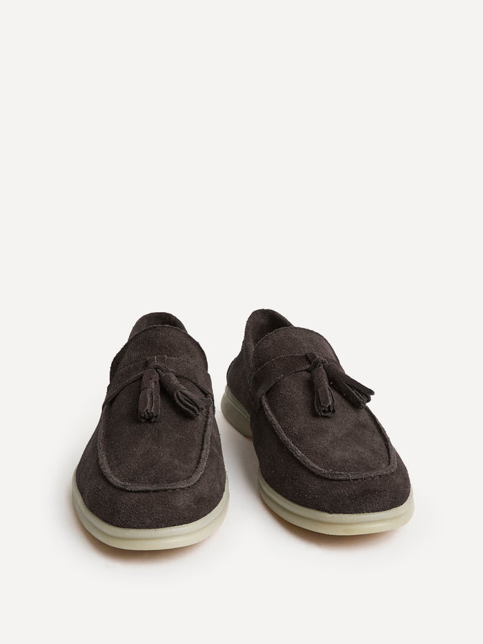 Giorgio Mens Brown Suede Leather Tassel Loafers