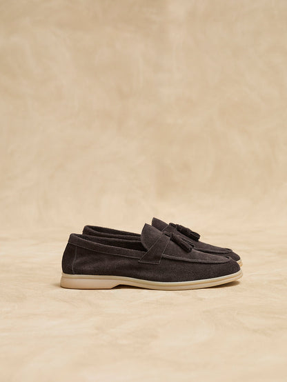 Giorgio Mens Brown Suede Leather Tassel Loafers