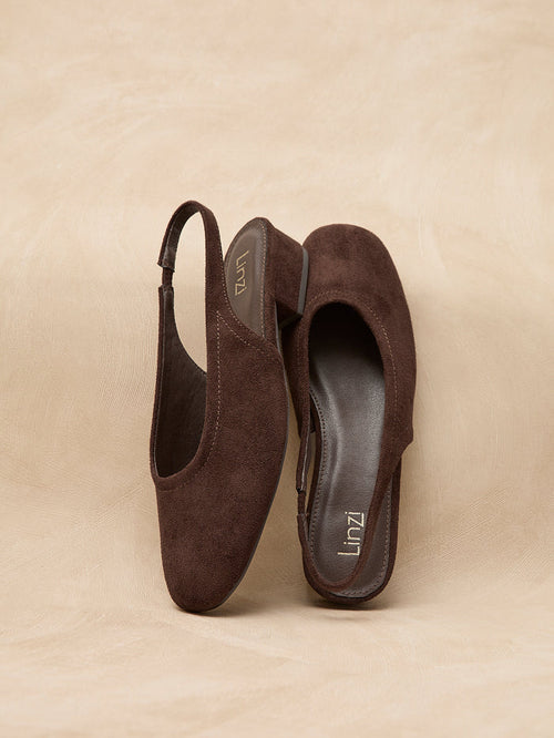 Glide Brown Faux Suede Mary Jane Heels