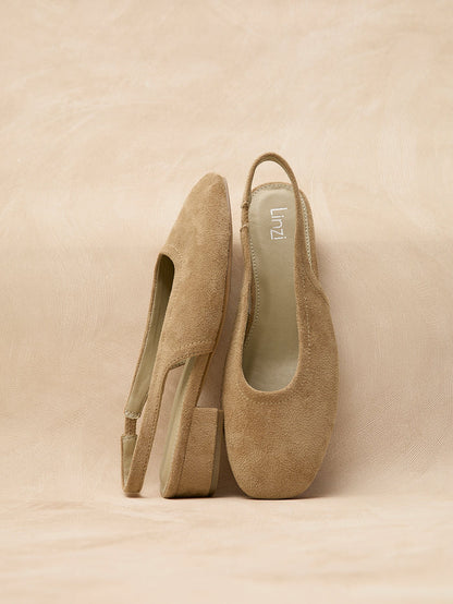Glide Nude Faux Suede Mary Jane Heels