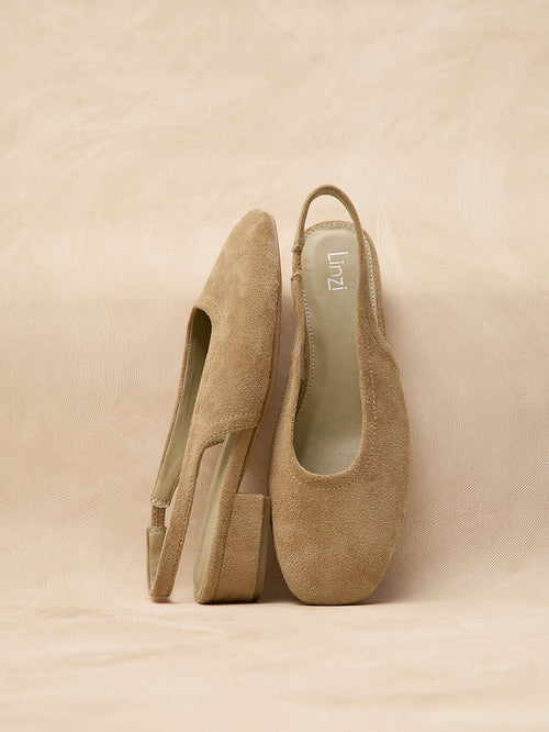 Glide Nude Faux Suede Mary Jane Heels