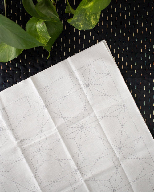 Hana-Fukin Sashiko Sampler, Tobi Asanoha, White