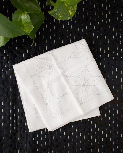 Hana-Fukin Sashiko Sampler, Tobi Asanoha, White