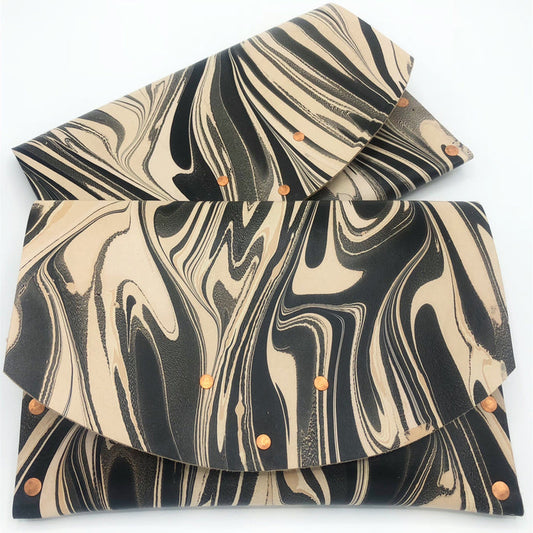 Hard Back Black & White Clutch - No One Alike