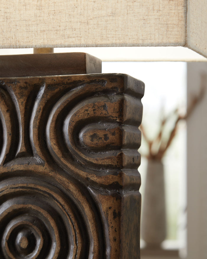 Heathbury - Paper Table Lamp - Antique Brown