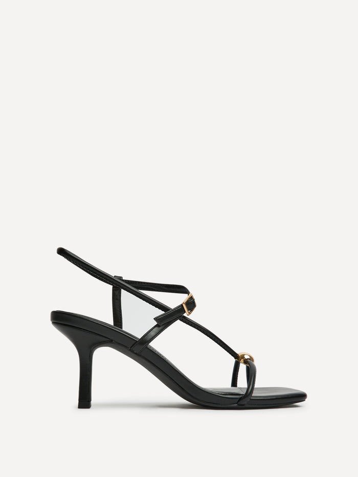 Immersed Black Heeled Sandals
