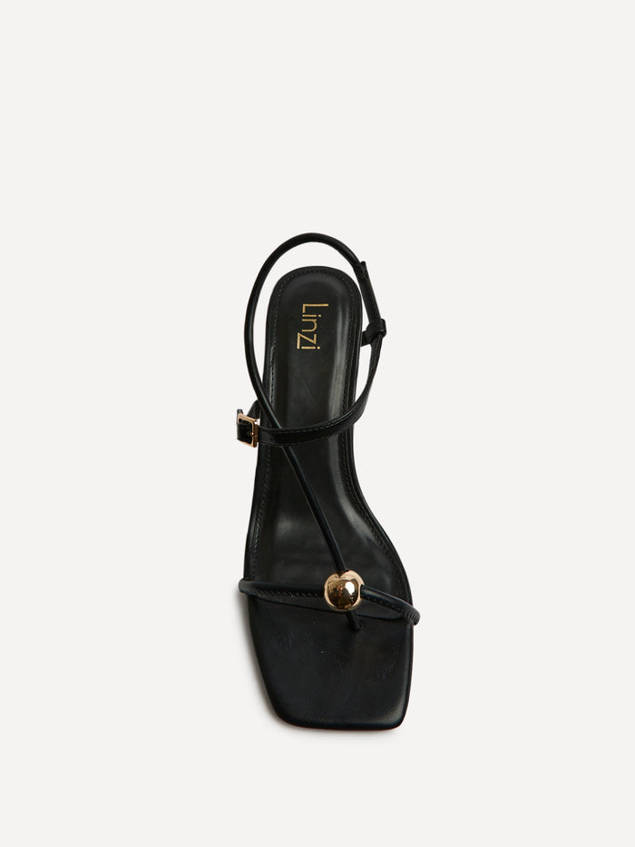 Immersed Black Heeled Sandals
