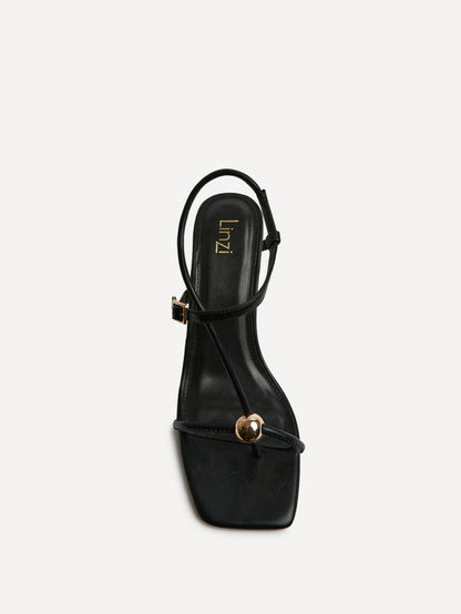 Immersed Black Heeled Sandals