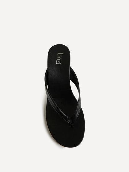 Joia Black Wedge Mules