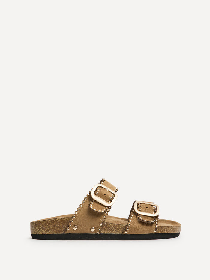 Kelsie Mocha Double Buckle Sandals