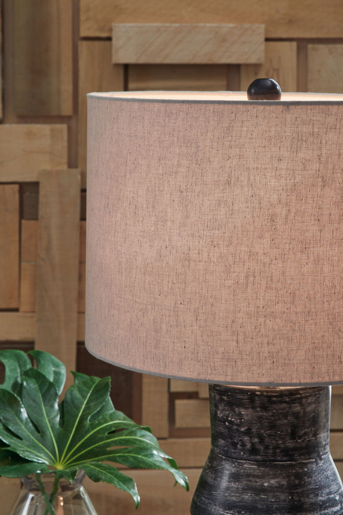 Kerbert - Terracotta Table Lamp - Distressed Black