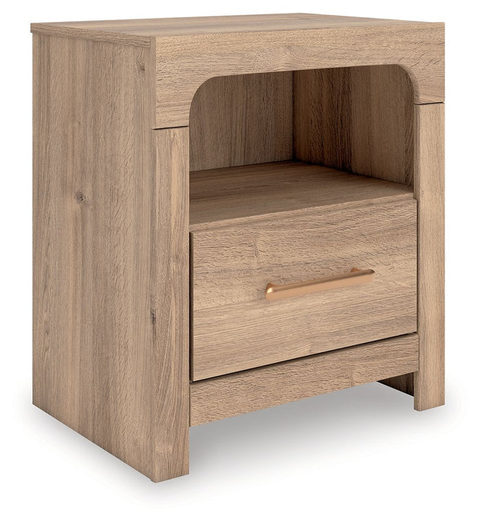 Kinlanni - One Drawer Night Stand - Tan