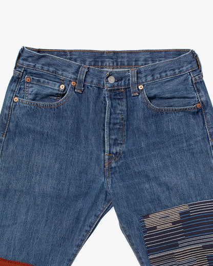 Kiriko Custom Patched Denim Jeans, Levi's Brand, 9