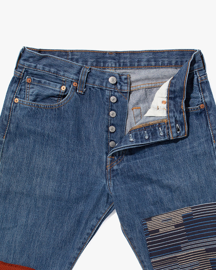 Kiriko Custom Patched Denim Jeans, Levi's Brand, 9