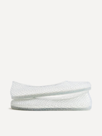 Lagoon Silver Glitter Jelly Caged Sandals