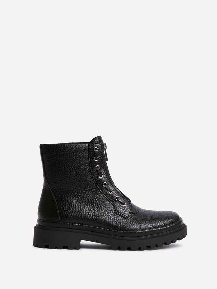 Launch Black Zip-Up Military Boots