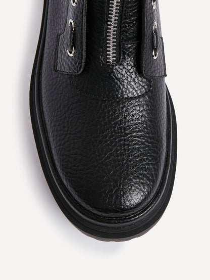 Launch Black Zip-Up Military Boots