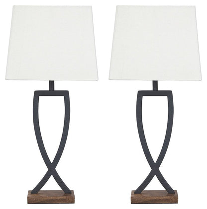 Makara - Metal Table Lamp (Set of 2) - Black / Brown
