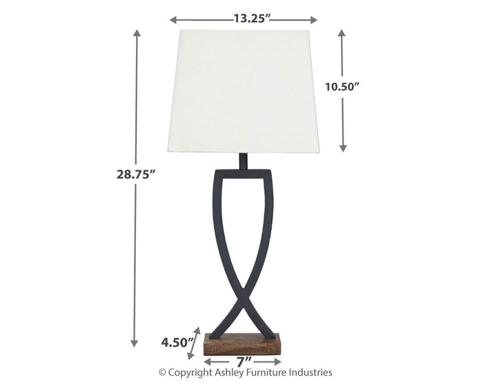 Makara - Metal Table Lamp (Set of 2) - Black / Brown