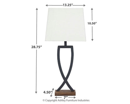 Makara - Metal Table Lamp (Set of 2) - Black / Brown