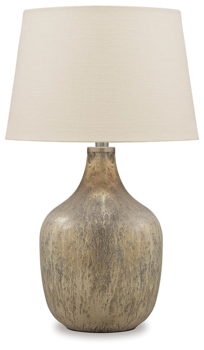 Mari - Glass Table Lamp  - Gray / Gold Finish